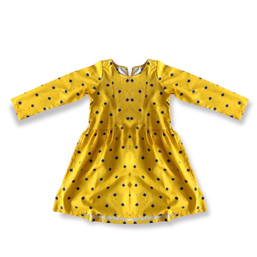 Yellow print dress